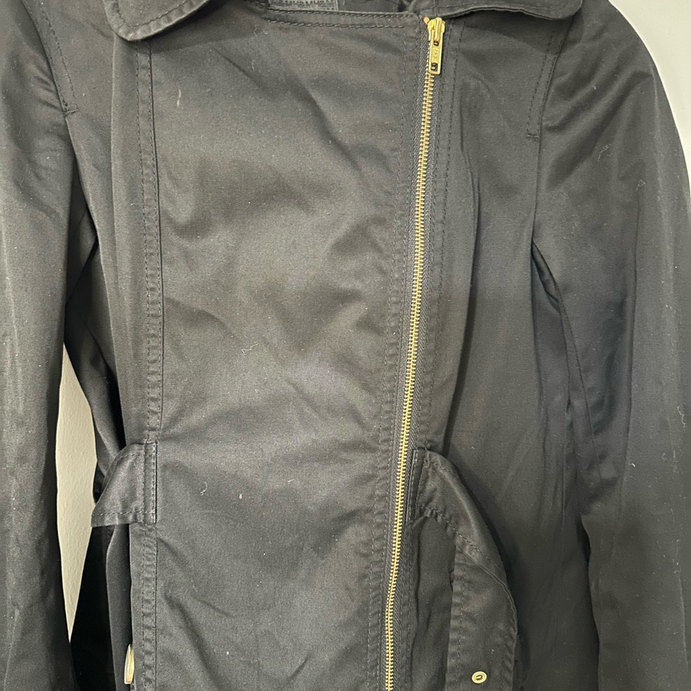 H&M Black Utility Jacket with Gold Zipper
